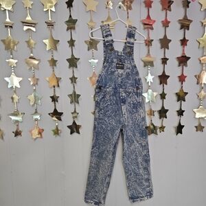 Vintage OshKosh B'Gosh Vestbak 90s Acid Wash Denim Overalls USA Made Sz 5
